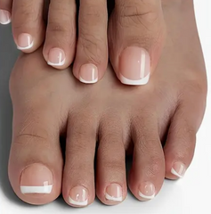 French Gradient Nude to Pink Ombre Toe Nails (24pcs)